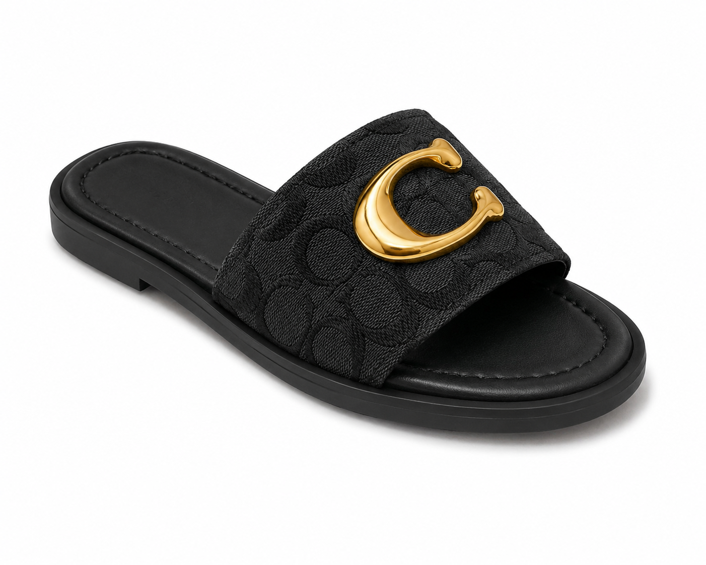 C Slide Sandal in Signature Jacquard