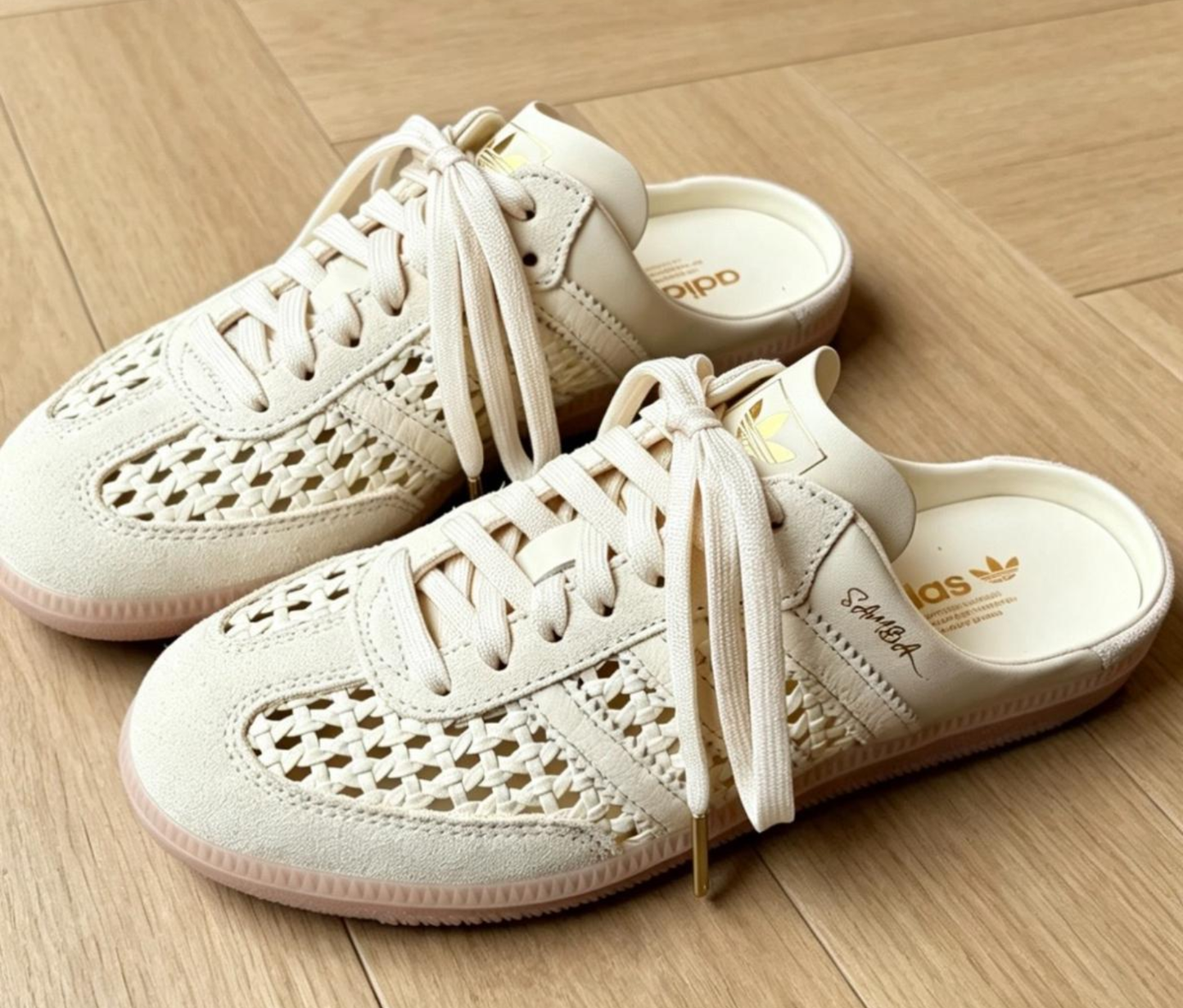 Samba Mule Woven Crew White