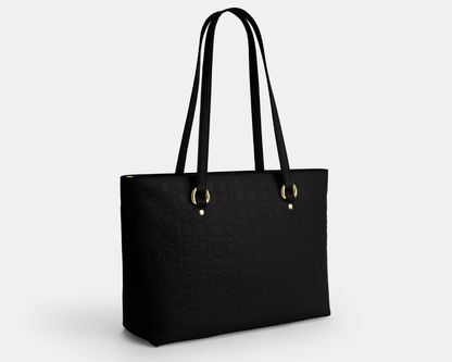 Station Tote Bag In Signature pebbled leather "Gold/Black"