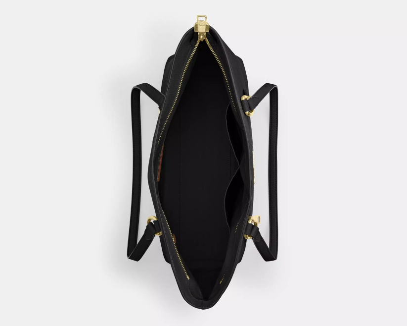 Station Tote Bag In Signature pebbled leather "Gold/Black"