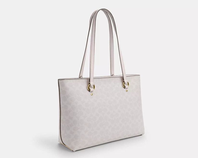 Station Tote Bag In Signature Canvas "Gold/White/Chalk"