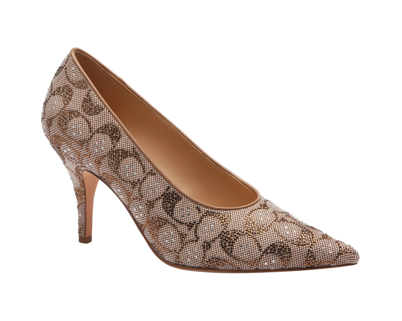 Daisy Signature Crystal Jacquard Pointed Toe Pump