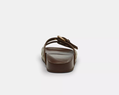 Two Band Buckle Sandal In Signature Jacquard