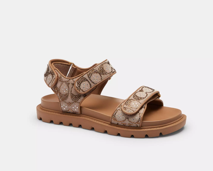 Brynn Sandal In Crystal Signature Jacquard