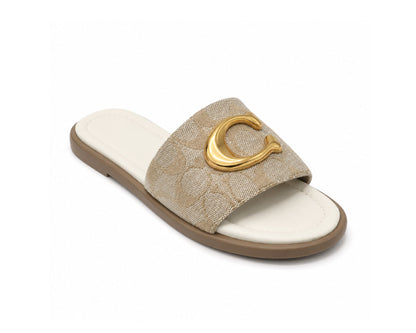 C Slide Sandal in Signature Jacquard