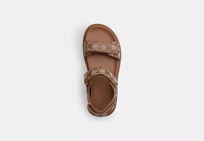 Brynn Crystal Logo Jacquard Sandals